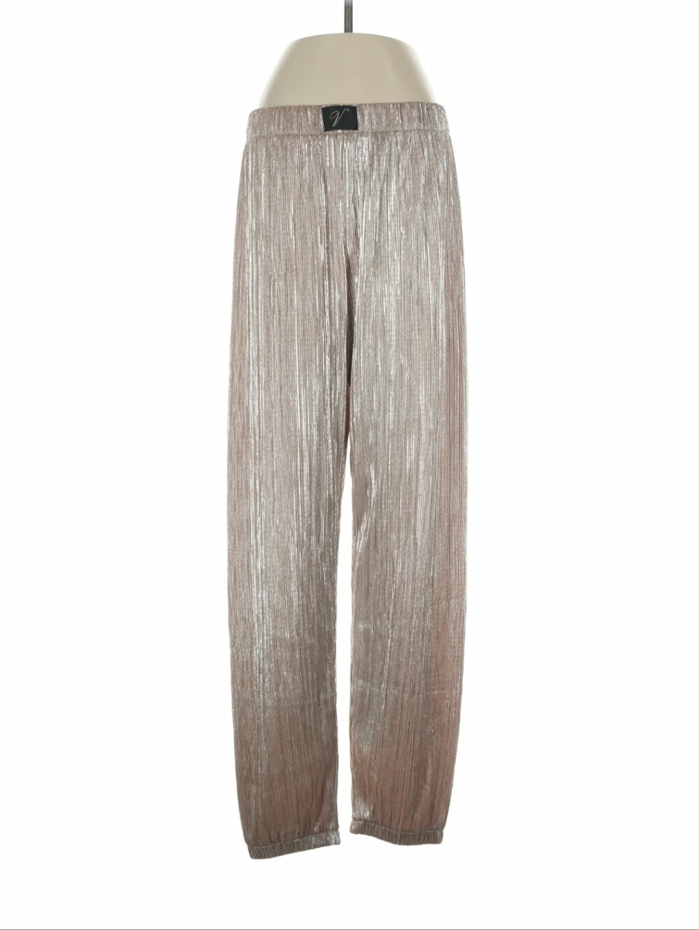 Victoria's Secret Metallic Rose Gold Pleated Wide-Leg Trousers